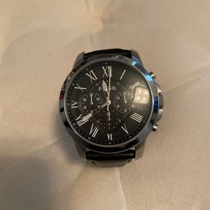 Black leather Fossil Watch - Like New!!